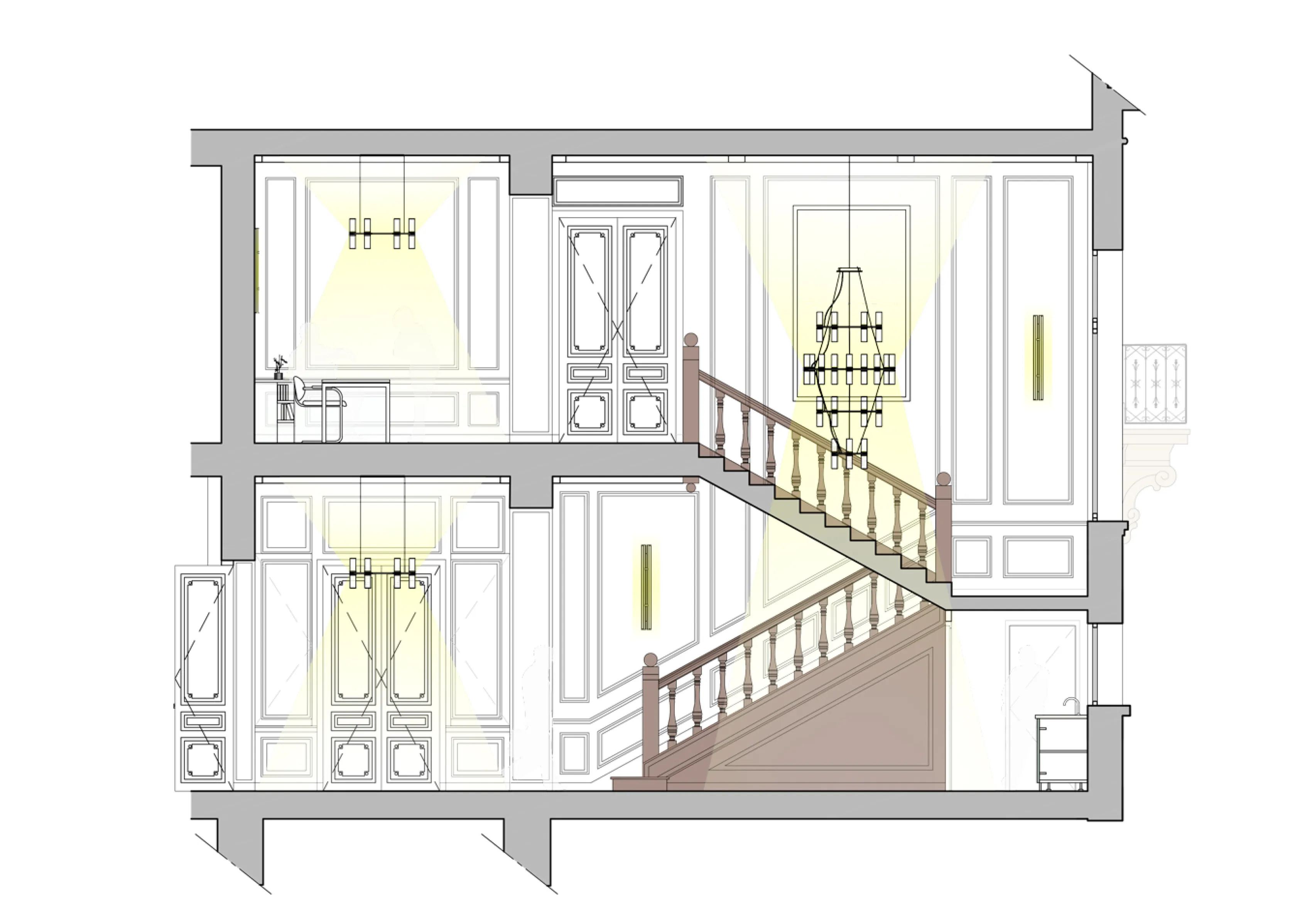 coupe de hall d'entrée