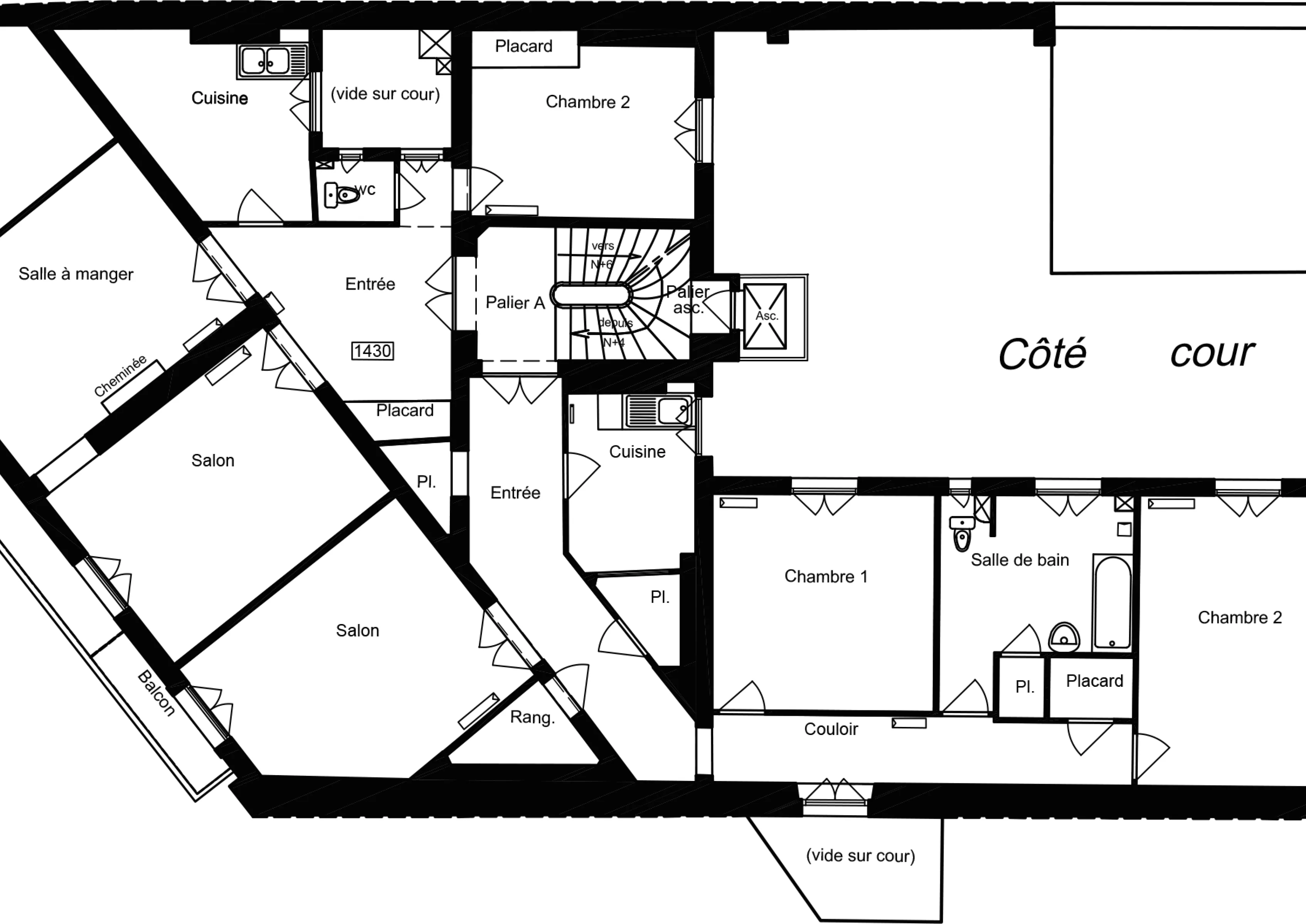 Plan R+5 de l'immeuble dans l'Avenue du Maine