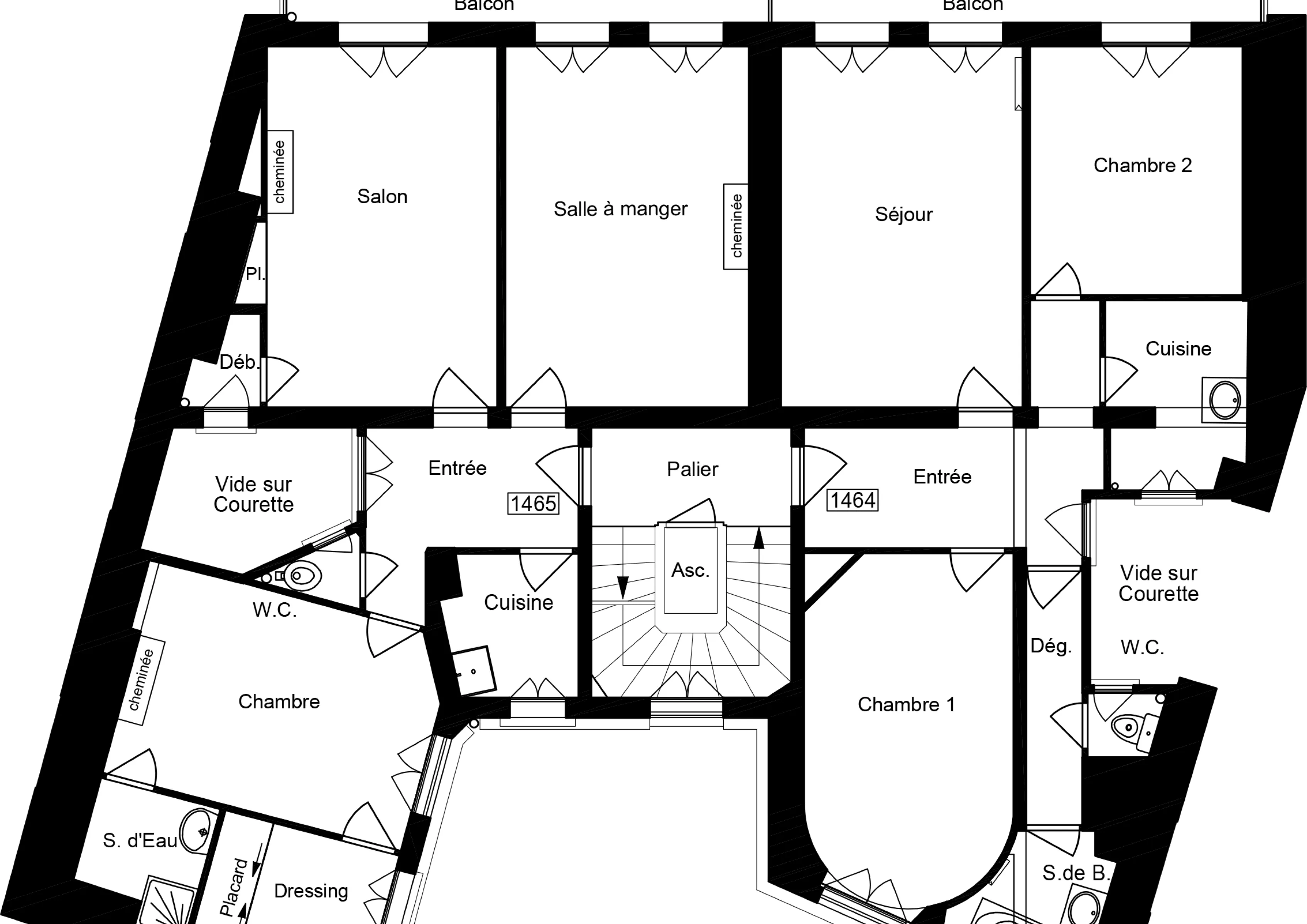 Plan R+5 de l'immeuble situé à Port Royal