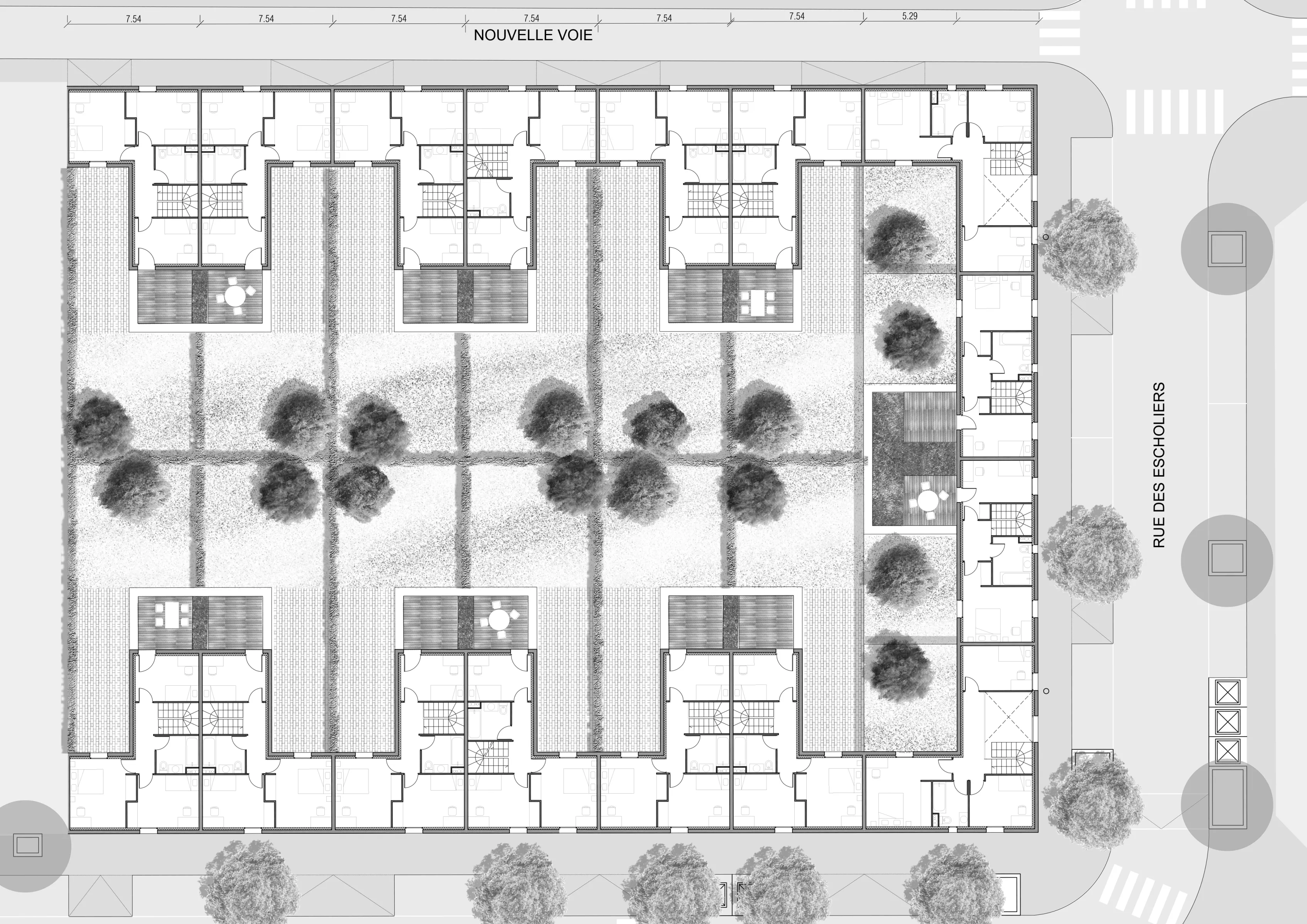 06-Plan-Etage-Construction-logement-individuel-Bondy-Groupe-3F-La-CLARM-Atela-Architectes_0
