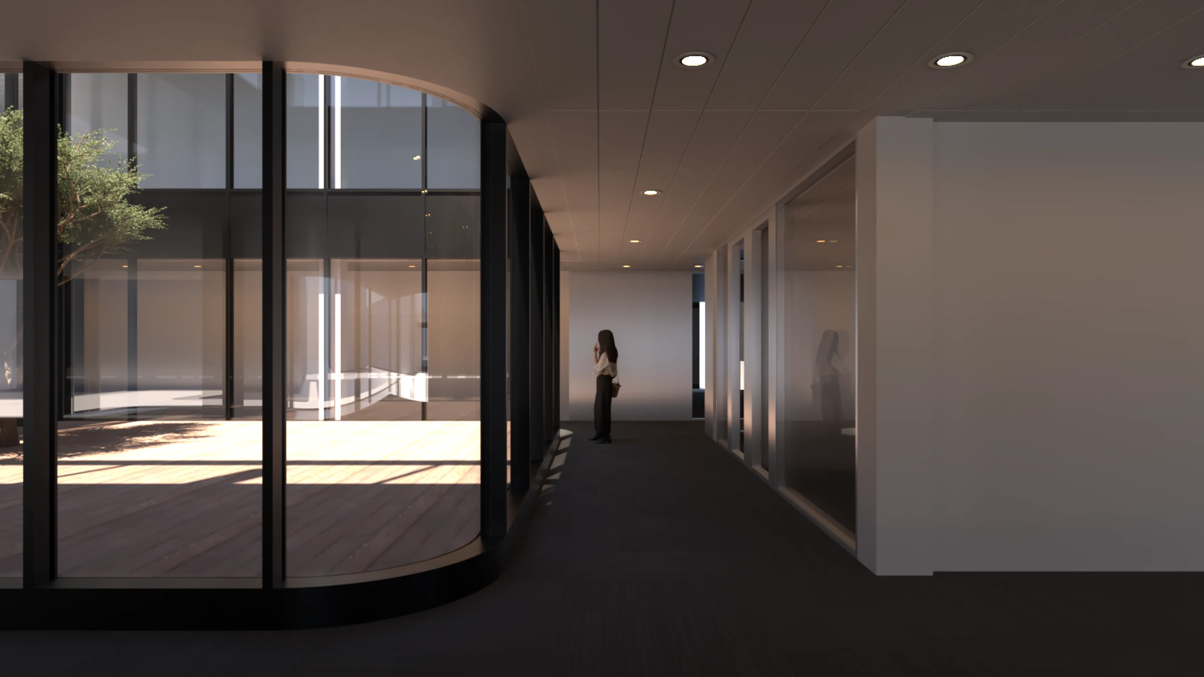 espace intérieur, vue sur le patio