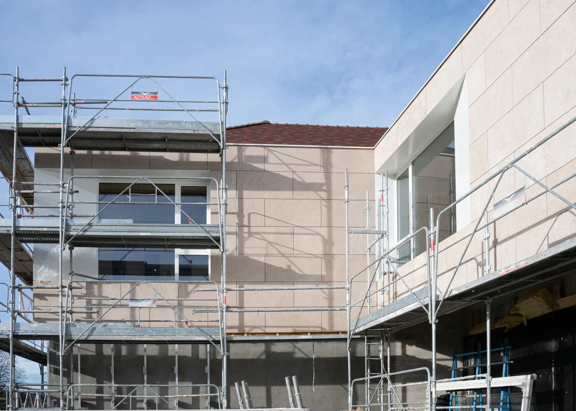 image de la façade en construction