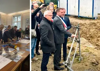 Imagen Destacada Minister Marc Ferracci visits the Margency medical centre construction site